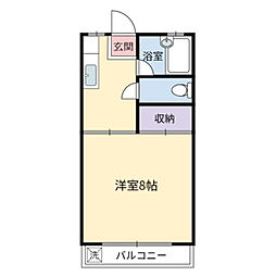 清武ベルメゾン 1Kの間取図画像