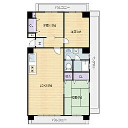 リバティーセトル加納 3LDKの間取図画像