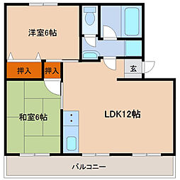 高州マンション 2LDKの間取図画像
