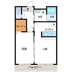 サンフォルトゥーナ神宮 1LDKの間取図画像