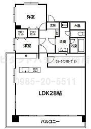 TIPマンション 2LDKの間取図画像