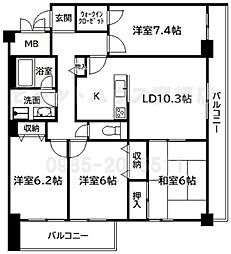 ヴェルデクス大淀河畔 4LDKの間取図画像
