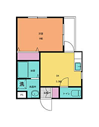 キャンパスCITY丸山 1DKの間取図画像
