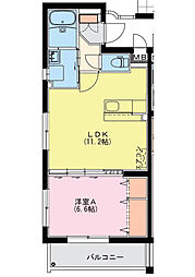 PLAISIR 花 401号室 4階1LDKの間取り