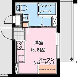 The Rock APT 2階ワンルームの間取り
