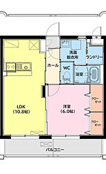 ユーミー高洲 1LDKの間取図画像