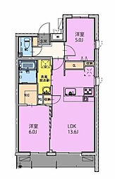 GRAND NINE南宮崎 2LDKの間取図画像