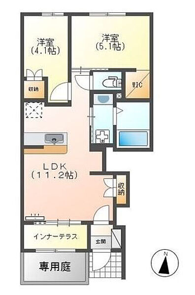 コンフォート・シュリンプ 103｜宮崎県宮崎市大字新名爪(賃貸アパート2LDK・1階・48.61㎡)の写真 その2