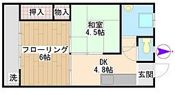 水間ビル 2DKの間取図画像