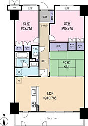 サーパス文化の森 304号室 3階3LDKの間取り