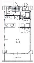 アヴェニール原町 ワンルームの間取図画像
