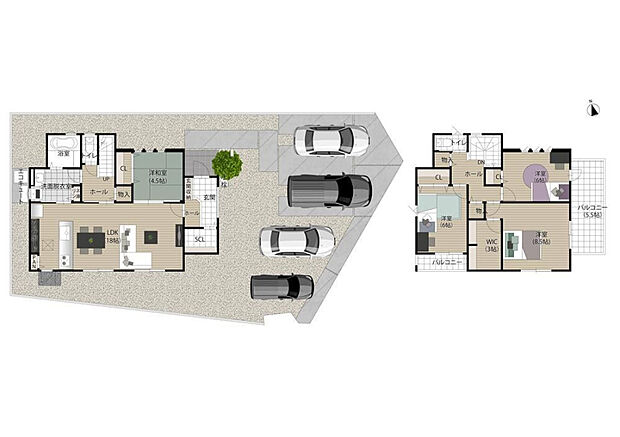 4号地：2850万円(土地62.71坪/建物34.56坪)