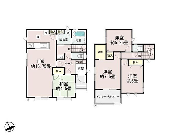 A号棟3490万円(土地51.2坪/建物29.5坪)