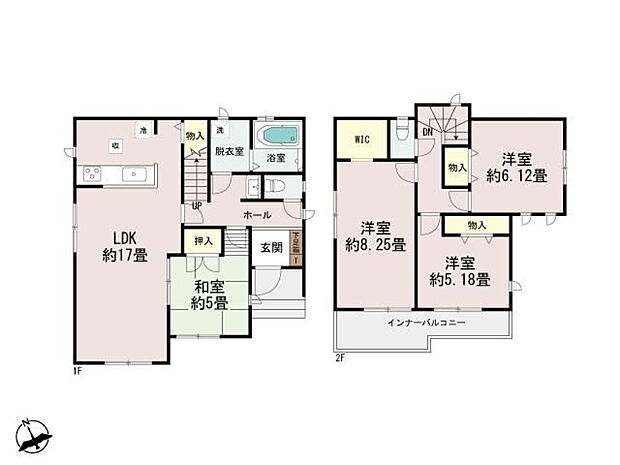 D号棟3690万円(土地53.6坪/建物30坪)