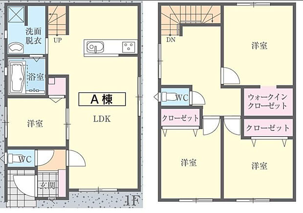 A棟:2890万円(土地40坪/建物29.9坪)