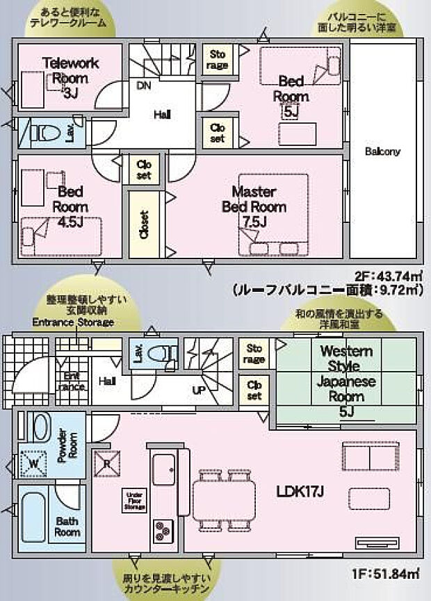 3号棟2788万円(土地52.32坪・建物28.91坪)