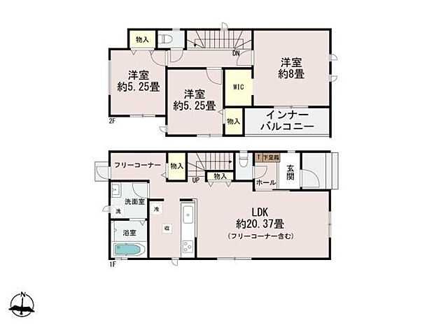 A号棟2990万円(土地47.8坪/建物28.2坪)