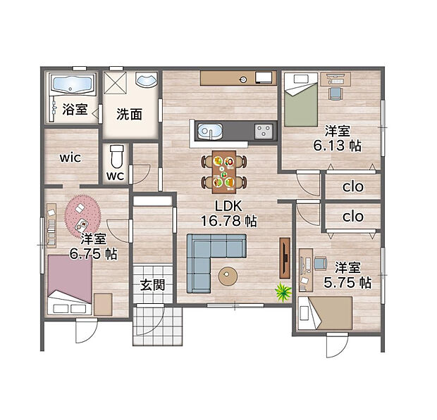 B棟間取り(3390万円:土地99坪/建物24坪)