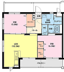 （仮称）高洲町YMマンション 1階2LDKの間取り