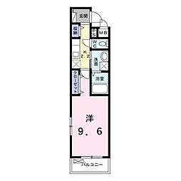 サンモール鶴島 1Kの間取図画像