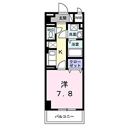 サンライズ 江平中町 1Kの間取図画像