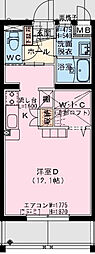 あかねヒルズ南宮崎 ワンルームの間取図画像