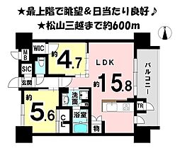 ジオ松山勝山通り 2LDKの間取図画像
