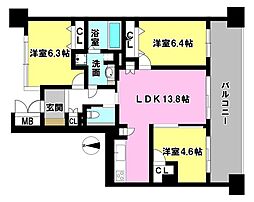 グランディアパークウエスト 3LDKの間取図画像