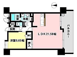 ラフィーネ道後 1LDKの間取図画像