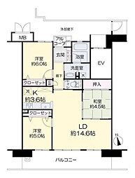 サーパス新保緑道公園 3LDKの間取図画像