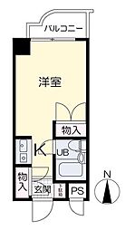 アルファ大供 1Kの間取図画像