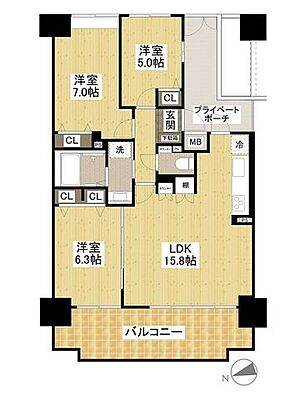 間取り ダイアパレスリバーコート古市 4階/-