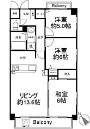 サンシティ安東駅前プラザ 3LDKの間取図画像