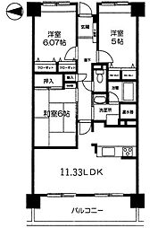 チュリス上安駅前 3LDKの間取図画像