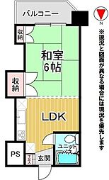 ホワイトヒルハウス 1DKの間取図画像