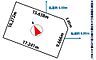 区画図：2面道路に接する角地の区画図です。約61坪の敷地で自由度の高い建築設計が可能です。