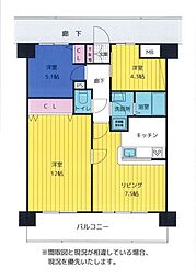 ネオハイツ桑野ヴェルビュ 2SLDKの間取図画像