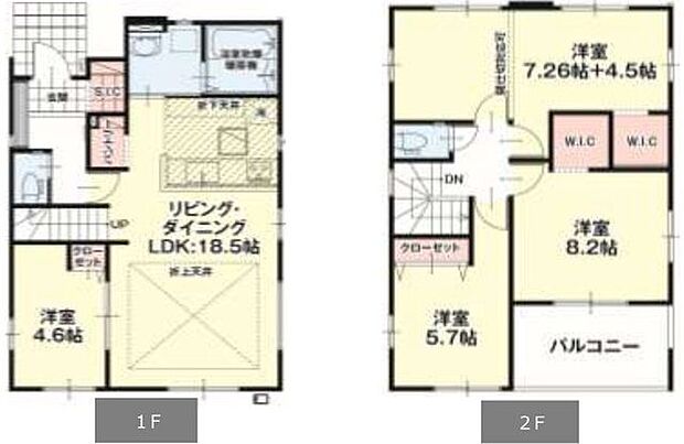 家族の動きや家事動線を想像しやすい、暮らし方が見える間取り図です。