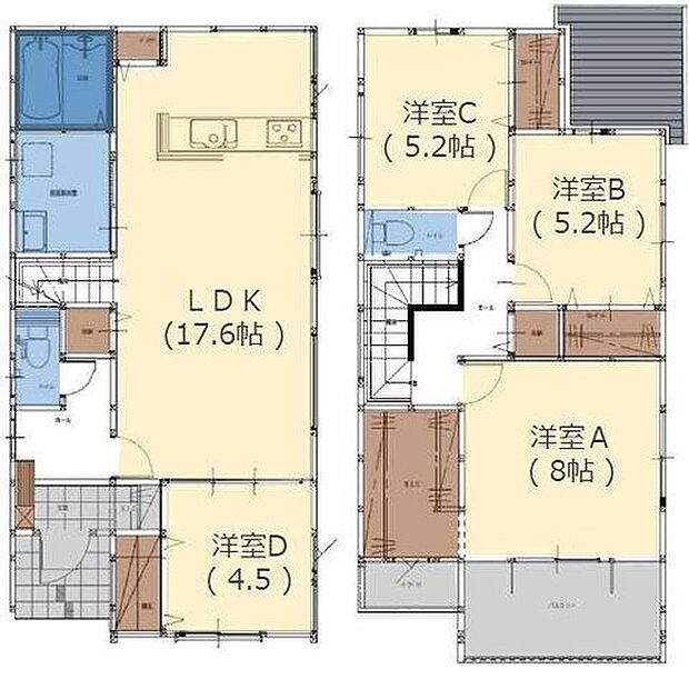 東南角地♪2階の洋室　全室2面採光です♪