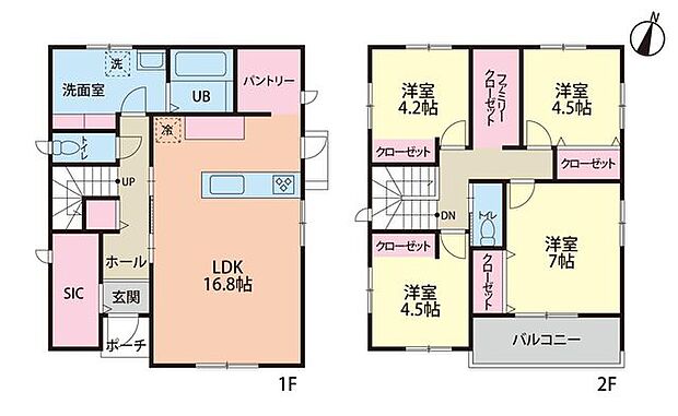 2階の洋室 全室2面採光です♪