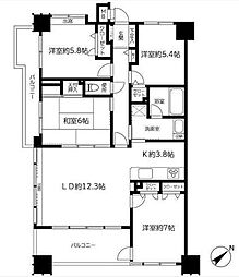エイルマンション大道コンフォート 4LDKの間取図画像