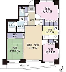 季の坂パーク・ホームズ弐番館 3LDKの間取図画像