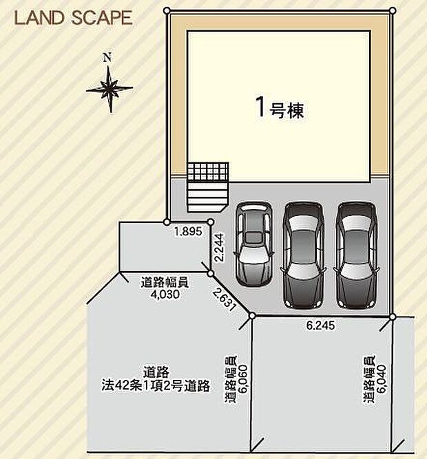 駐車場3台可能です♪(但し、車種によります)