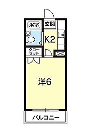 ルームズ12 1Kの間取図画像