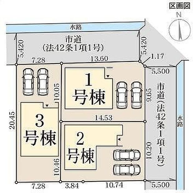 全体区画図:1号棟