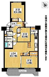 おおやちビレジ1号棟 3LDKの間取図画像