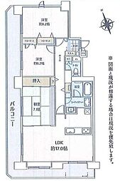 チサンマンション西岡弐番館ウエストコート 3LDKの間取図画像
