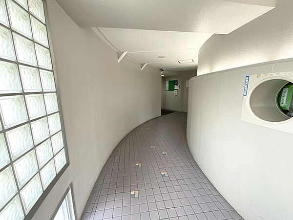 【共用エントランス】ゆるやかな曲線を描くアプローチが印象的なエントランス。