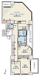 レジデンスタワー大通公園 3SLDKの間取図画像