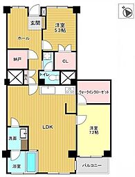 宮の森パレス 2LDKの間取図画像